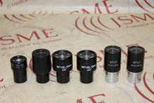 Cargar imagen en el visor de la galería, Microscope Eyepieces Lot Of 6- WF10X-18MM, WFIOX DIN/18MM, WF 10X/18, 15X W.F.
