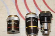 Load image into Gallery viewer, Lot Of 3 Achro And Carl Zeiss Microscope Objectives