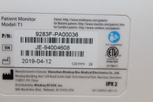 Load image into Gallery viewer, Mindray T1 Patient Monitor (2T, NIBP, MP1, ECG, Spo2)