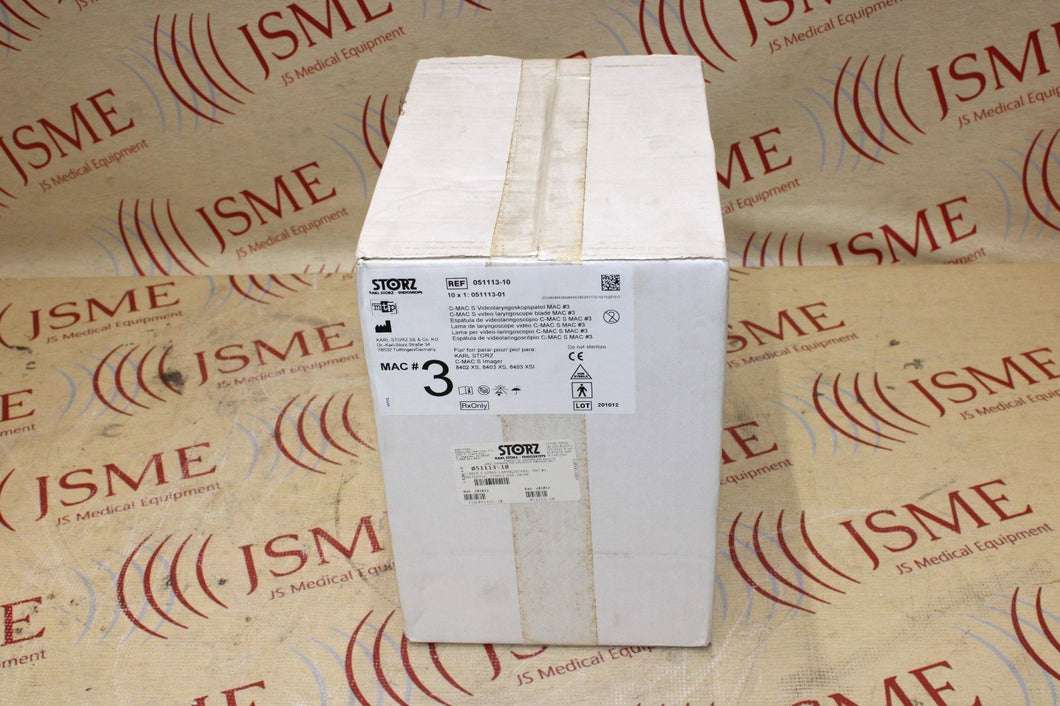 Box Of 10 - Karl Storz 051113-01 C-MAC S-Video Laryngoscope Blades MAC # 3