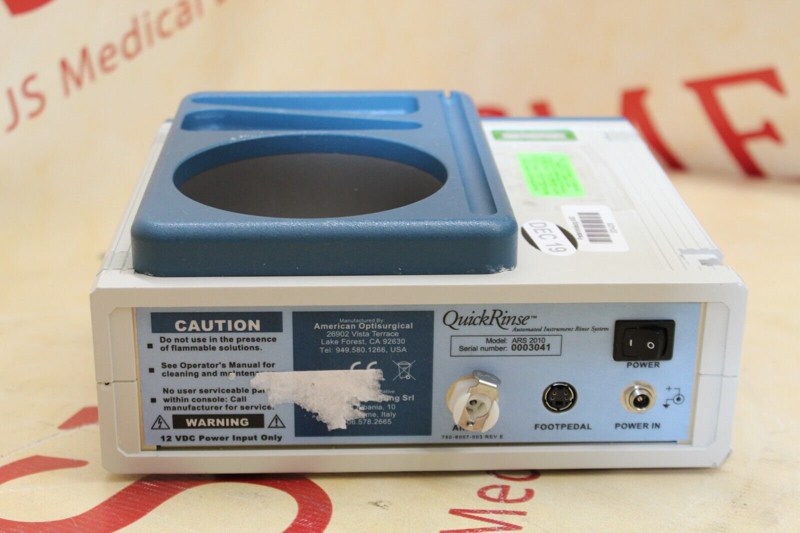 Advanced Optisurgical AOI ARS-2010 Quick Rinse – JS Medical Equipment