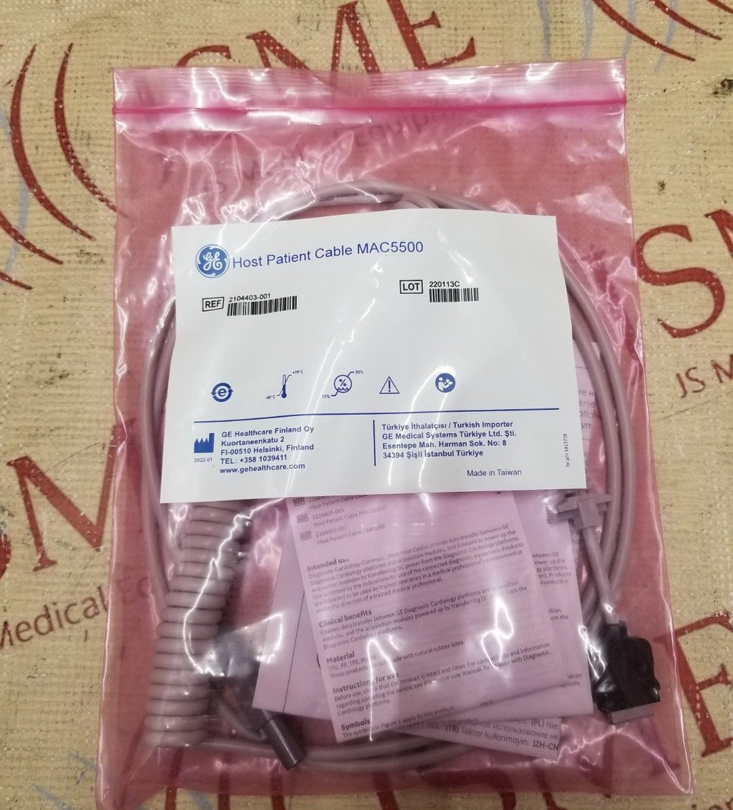 GE 2104403-001 Coiled Patient Cable Host MAC5500 MAC5000 CAM 14 ECG New