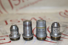 Load image into Gallery viewer, Lot Of 4 Spencer/Reichert Microscope Objectives
