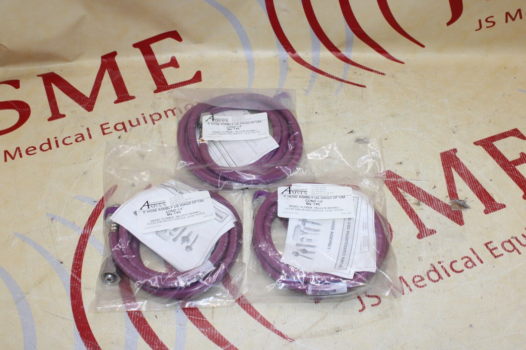 Lot Of 3 Amvex 6' Hose Assembly DF*OM Cond HS-06UW-FOMC4
