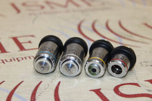 Load image into Gallery viewer, Lot Of 4 Unbranded Microscope Lens 4/0.1, 100/1.250il ,10/0.25 And 40/0.65
