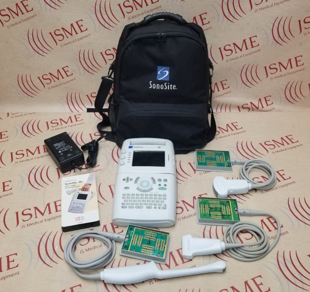 Sonosite 180 Portable Ultrasound w/ 3 Probes & Carry Bag -See Desc