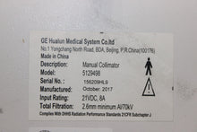 Cargar imagen en el visor de la galería, GE Hualun Medical System 5129498 Manual Collimator 5396306
