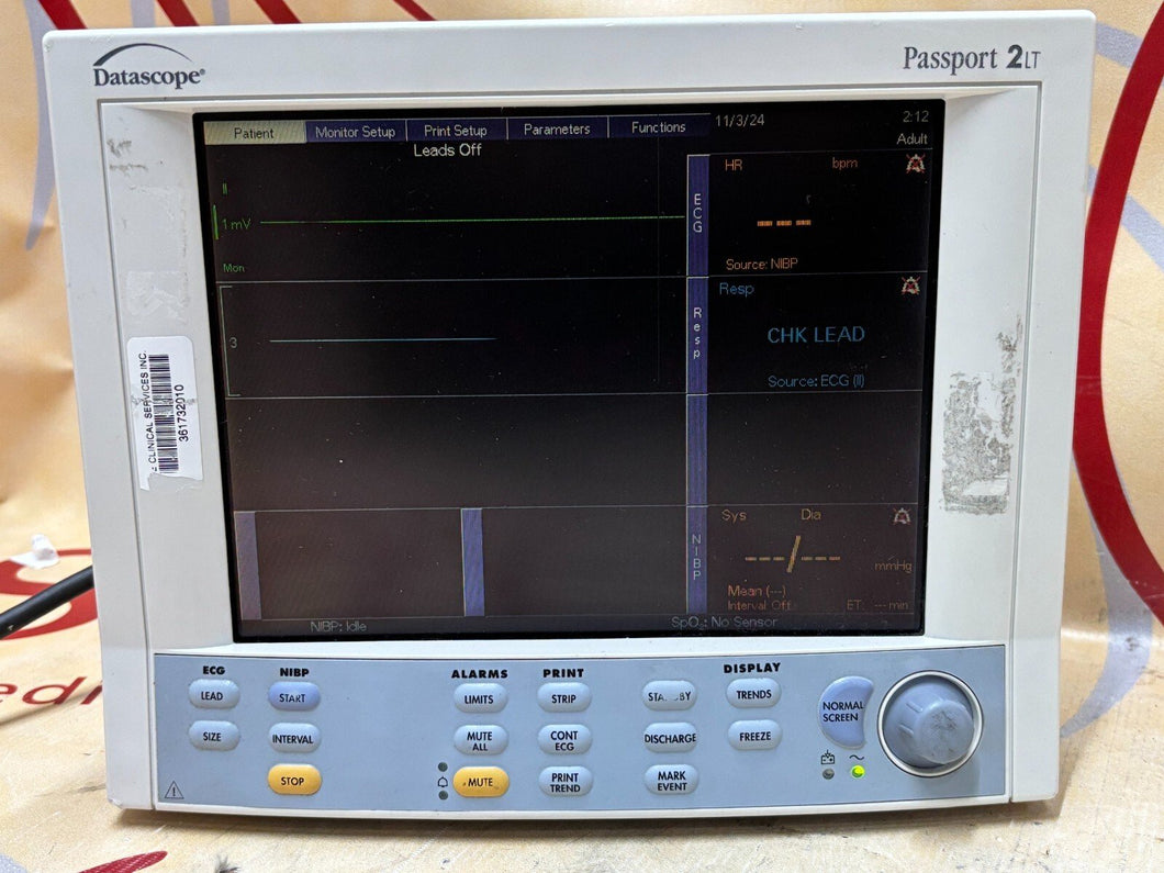 Datascope Passport 2LT Patient Monitor For Parts