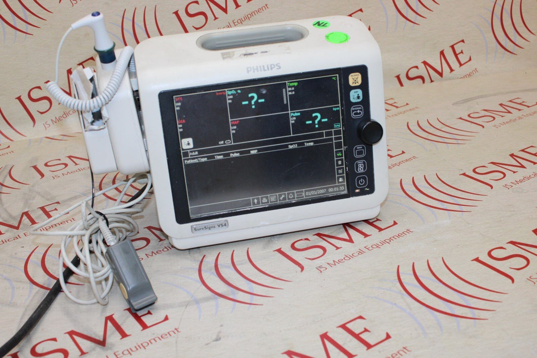 Philips SureSigns VS4 Vital Signs Monitor w/ Thermometer and SpO2 Cable M1196A