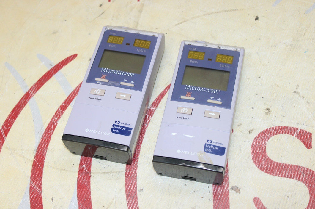 Lot Of 2 Nellcor N-85 Microstream Capnograph