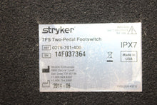 Load image into Gallery viewer, Stryker 0275-701-400 TPS Two-Pedal Footswitch
