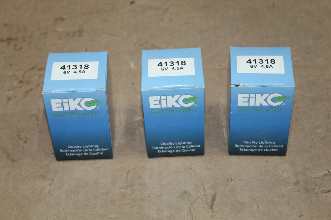 EIKO 41318 6V 4.5A -LOT OF 3 REPLACEMENT BULBS