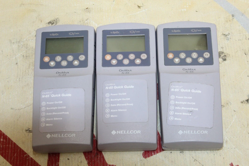 Lot of 3 Nellcor OxiMax N-65