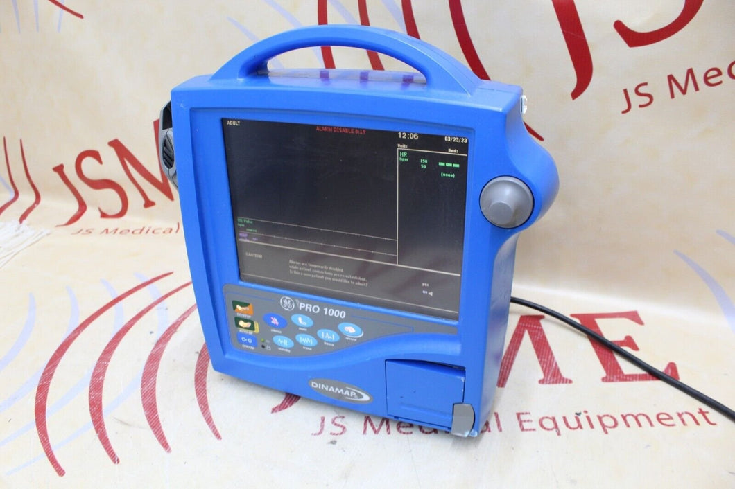 GE Dinamap Pro1000 Patient Monitor ECG pulse ox SPO2 TEMP BP NIBP RECORDER