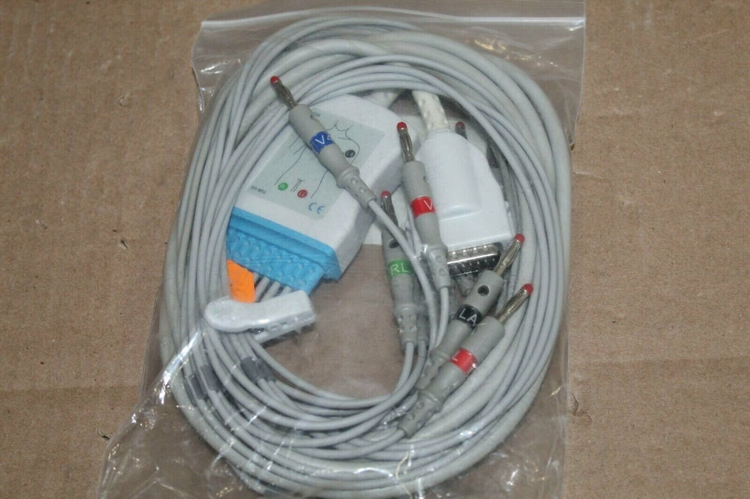 Burdick Compatible EKG Diagnosis Cable e10r-bk2-b