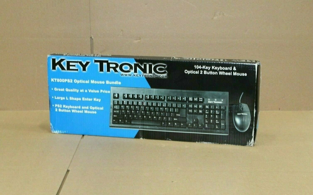 Key Tronic KT800PS2 Optical Mouse Bundle Black