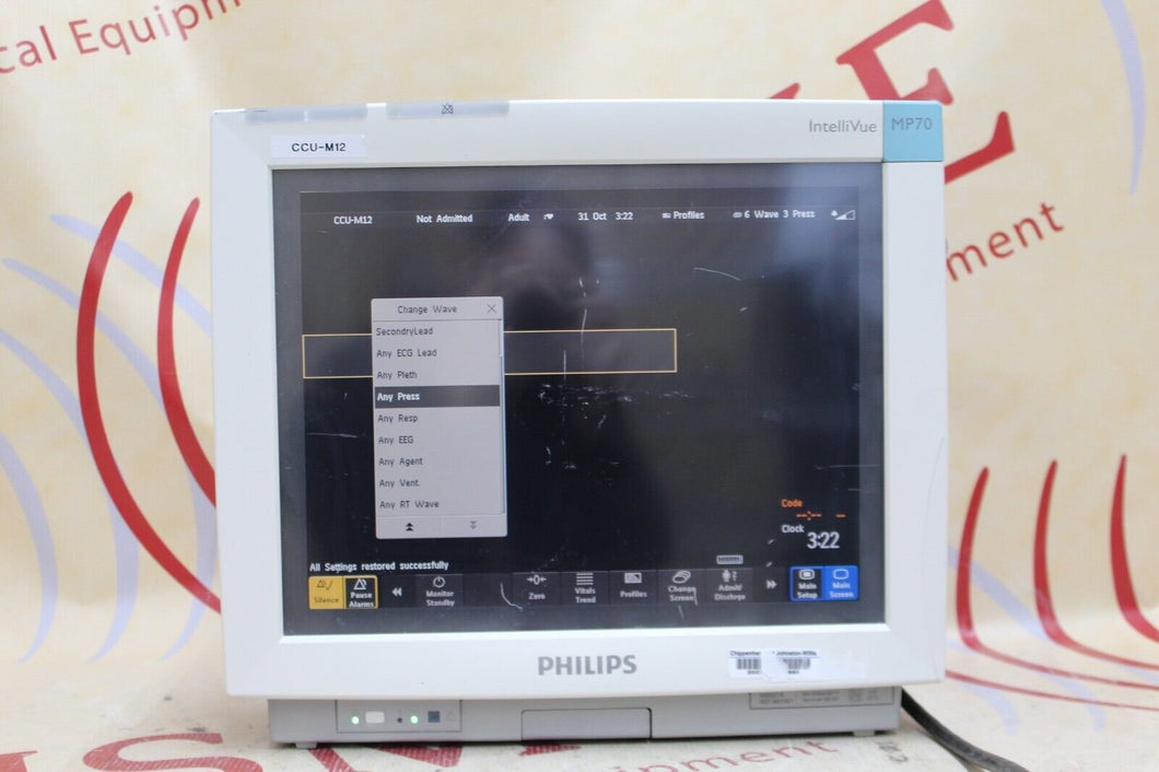 (Lot of 28) Philips Healthcare MP70 Patient Monitor