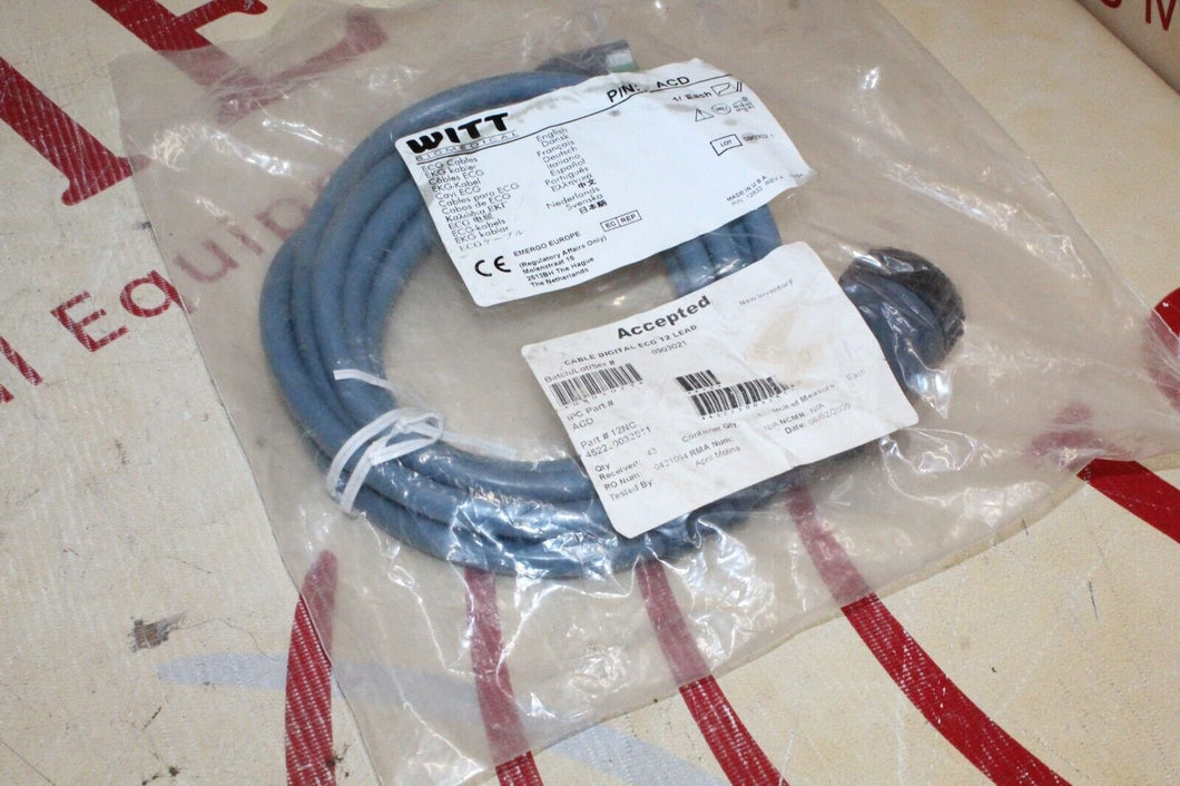 ACD - WITT BIOMEDICAL ECG 12 LEAD TRUNK CABLE - NEW