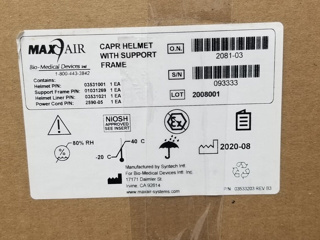 Maxair CAPR Helmet w/ Support Frame